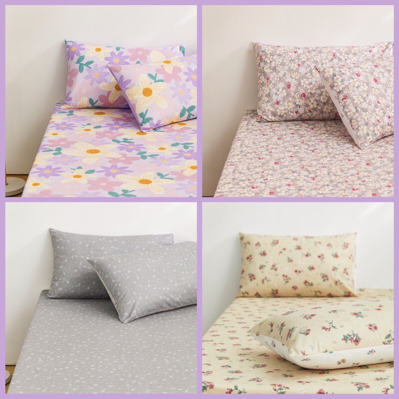 Bộ Ga Gối ❤️ ga gối cotton 100% họa tiết hoa nhí vintage phong cách Hàn Quốc đủ size đệm nhập khẩu chính hãng