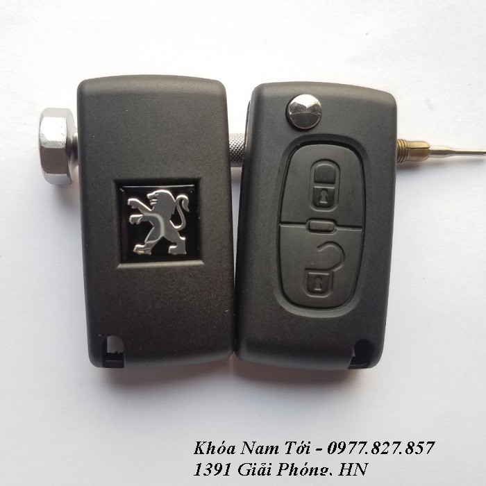Vỏ chìa khóa xe ô tô Peugeot dạng gập - shop chuyên khóa ô tô