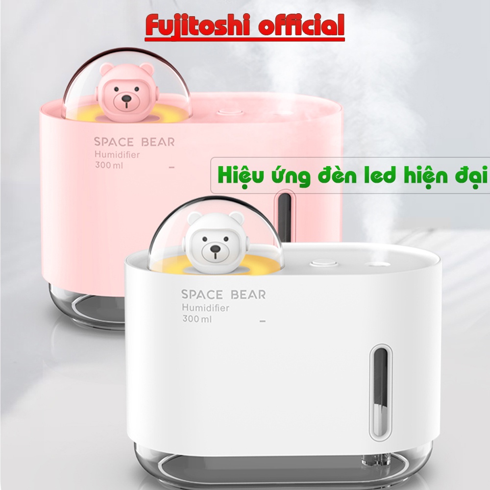 Máy Phun Sương khuếch tán tinh dầu Fujitoshi M318 Nhỏ gọn lắp đặt mọi nơi Hình gấu Led RBG