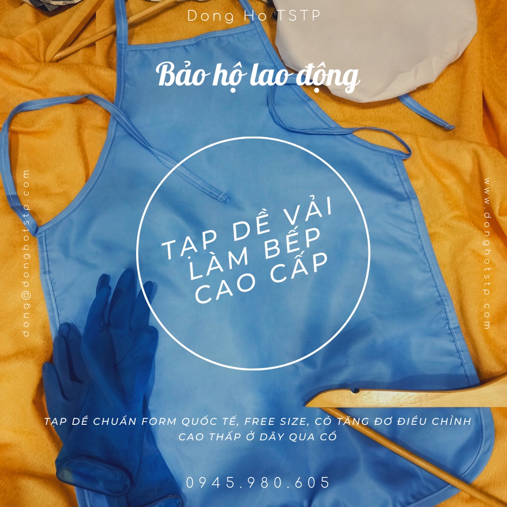 Tạp dề vải Cotton 2 lớp cao cấp phong cách Châu Âu dùng để làm bếp