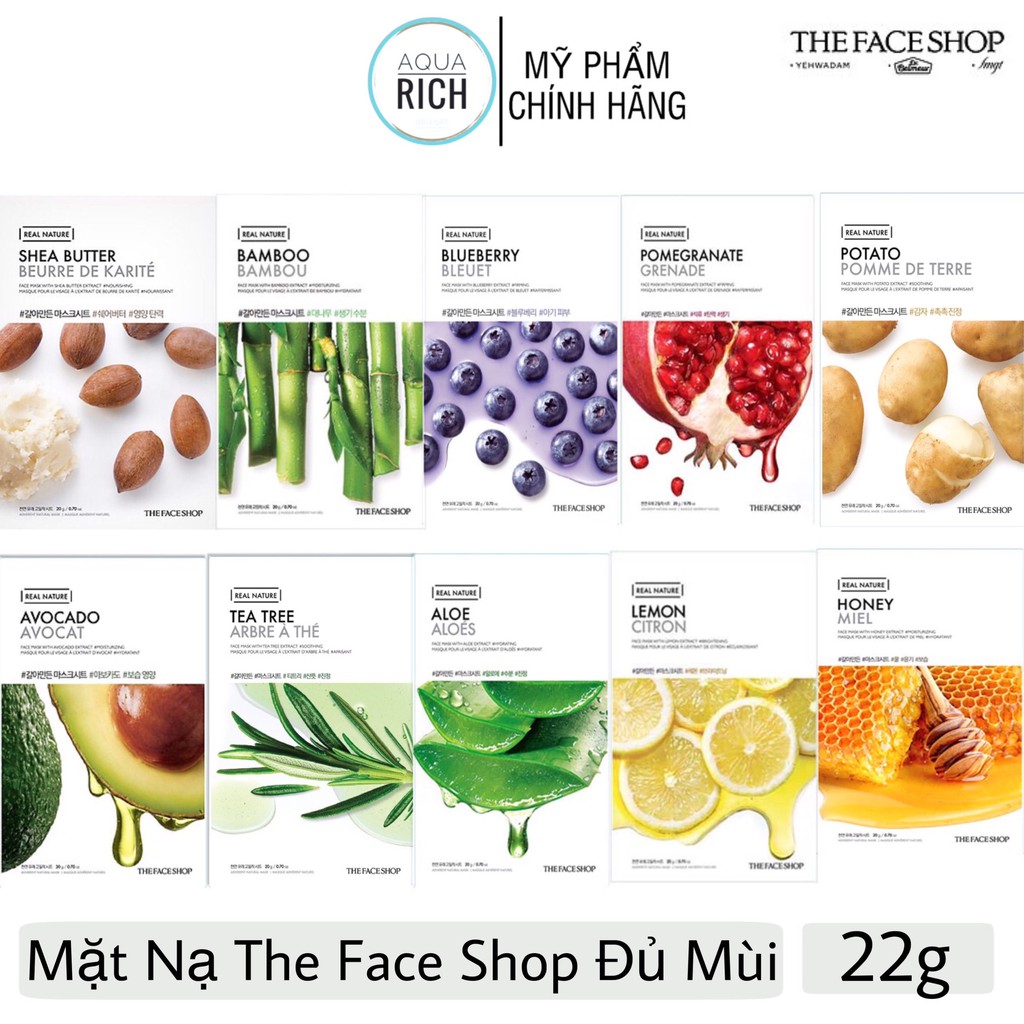 Mặt Nạ Giấy Chiết Xuất Từ Thiên Nhiên The Face Shop Real Nature Face Mask - 22g