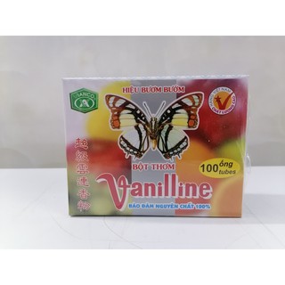 [Hộp 100 ống] Bột thơm vani Bươm Bướm [VN] VIANCO Super Vanilline Powder (btn-hk)