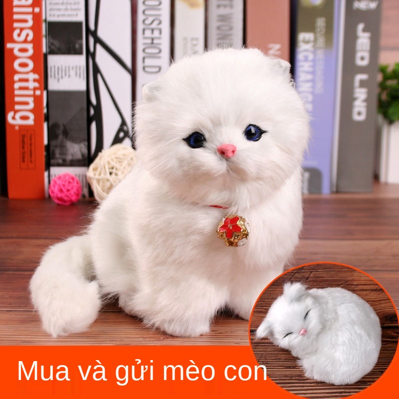 XĐồ chơi trẻ em sang trọng mô phỏng mèo sẽ gọi âm thanh búp bê động vật trang trí hình con