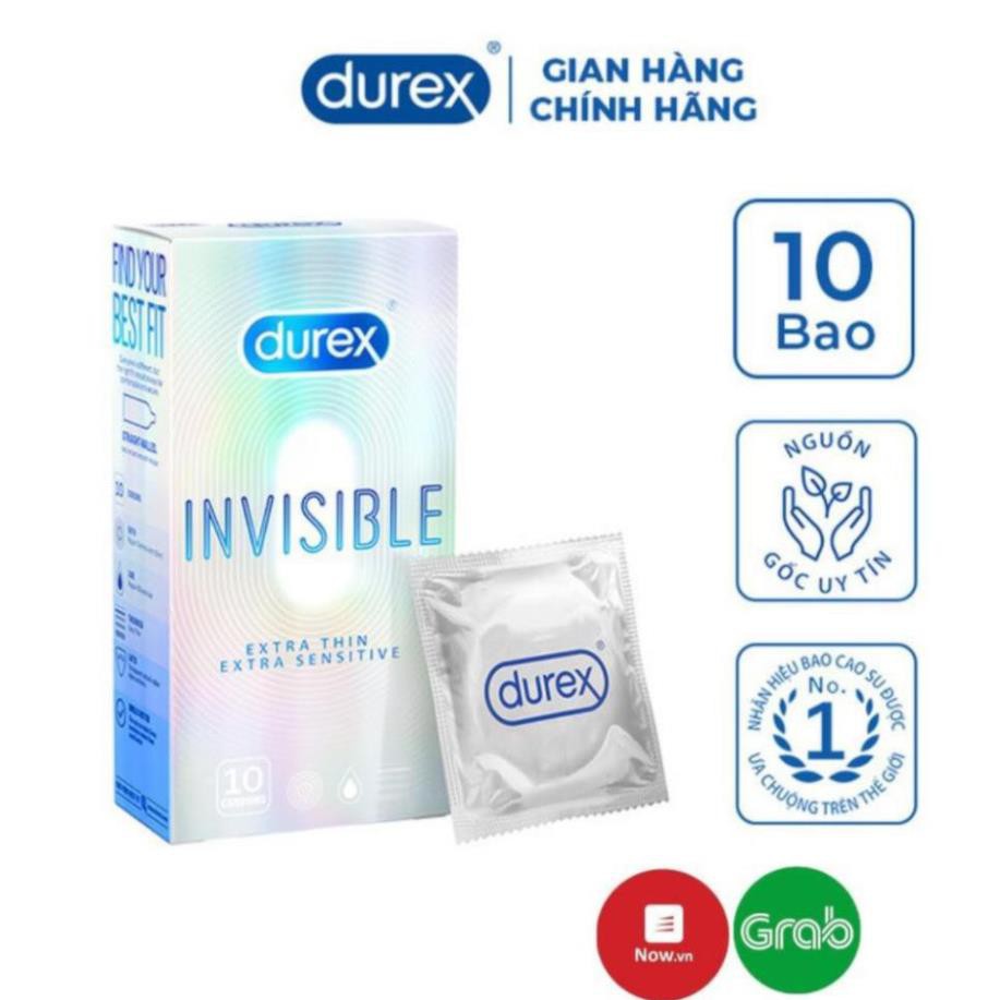 Bao cao su Durex Invisible Extra Thin hộp 10 chiếc siêu mỏng bcs tàn hình Sói.official