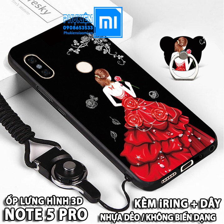 FREESHIP ĐƠN 99K_(11 mẫu) Ốp lưng dùng cho Xiaomi Redmi Note 5 Pro Hình 3D NEW nhựa TPU dẻo - Kèm Dây + iRing