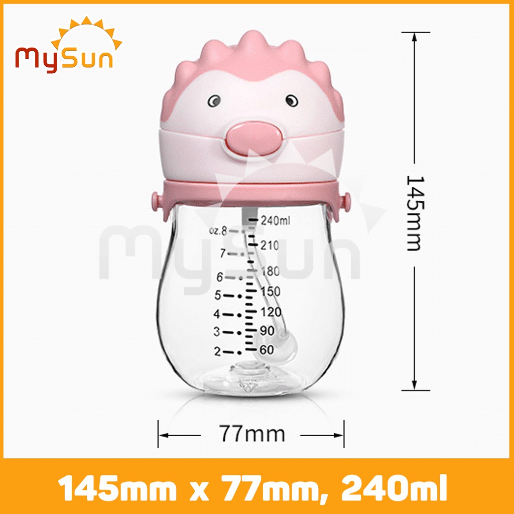 Bình nước KHỦNG LONG 3D cho bé | Bình uống nước học sinh có ống hút vòi Silicon, dây đeo cho bé trai, bé gái - MYSUN