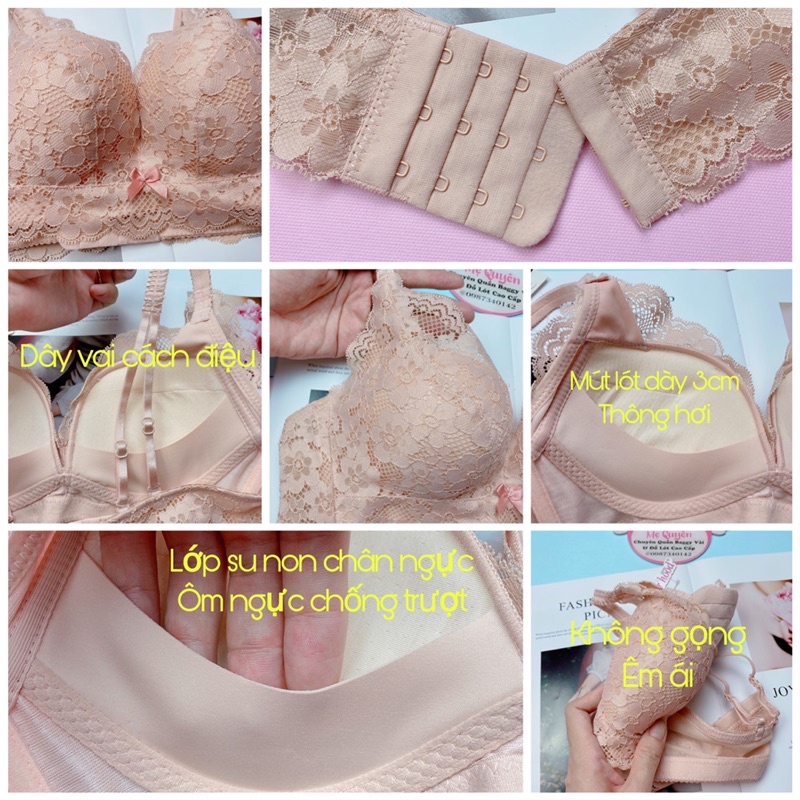 Áo ngực, áo lót Thái Lan không gọng định hình ôm ngực, mút nâng vừa dáng quả vát che mọi khuyết điểm