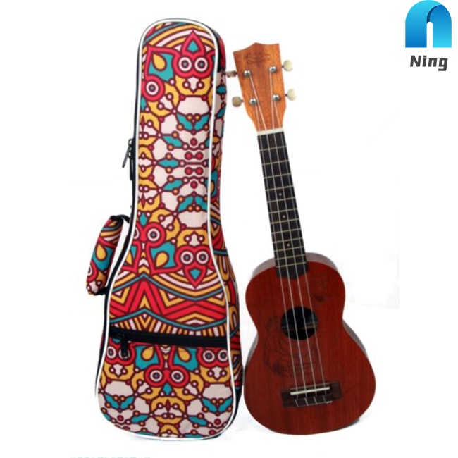 Túi Đựng Đàn Ukulele 23 Inch Hai Dây Đeo Vai Và Đệm Cotton Phong Cách Nhiệt Đới Ốp