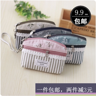 Ví đựng tiền xu hai lớp họa tiết thổ cẩm xinh xắn cho nữ