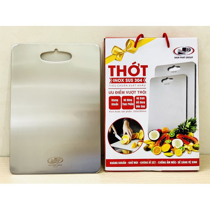 THỚT INOX304 Kháng khuẩn, rã đông nhanh, cường lực, chống ẩm mốc, chống rỉ sét - Dày 0.3cm