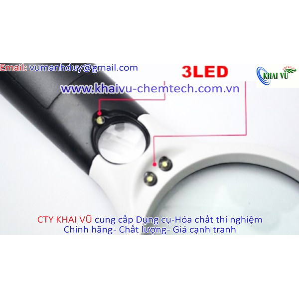 Kính lúp cầm tay có đèn phóng đại 3X - 45X