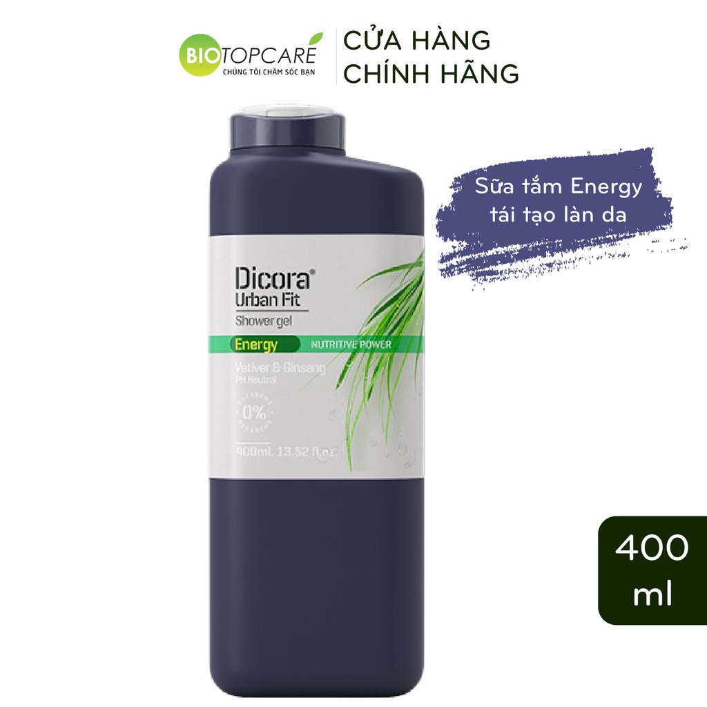 Sữa Tắm Nam Dicora Urban Fit Energy Giúp Làm Sạch Và Duy Trì Độ Ẩm 400ml - TN063