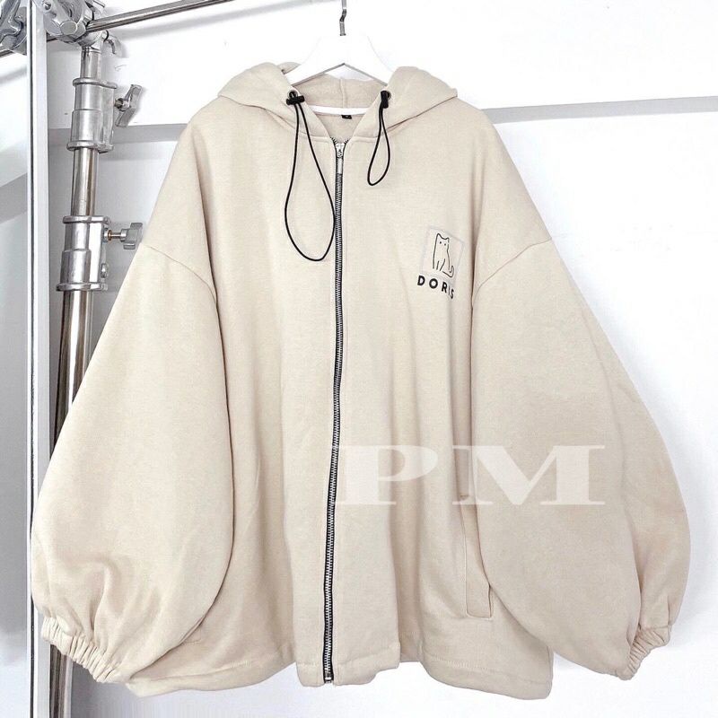 [FREESHIP, MẾN TẶNG QUÀ XINH]Áo khoác nam nữ, áo nỉ, áo hoodie có khóa hai màu Đen Be cực