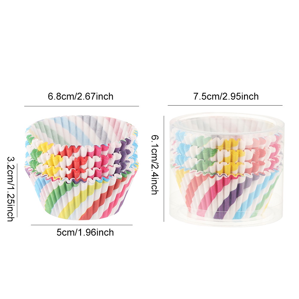 CONOPERY Bộ 100 cốc giấy làm bánh cupcake chống dầu nhiều màu sắc họa tiết tùy chọn sử dụng tiện lợi