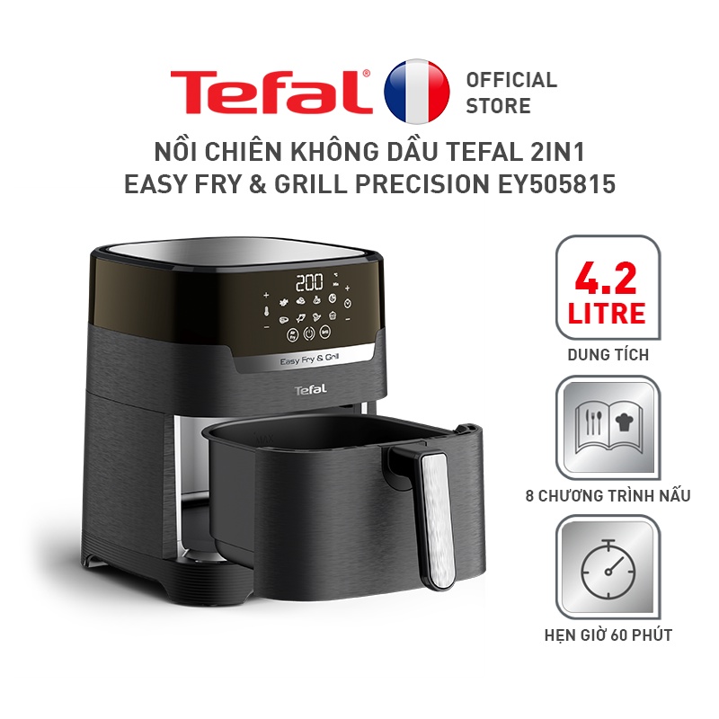 Nồi chiên không dầu Tefal 2in1 Easy Fry &amp; Grill Precision EY505815