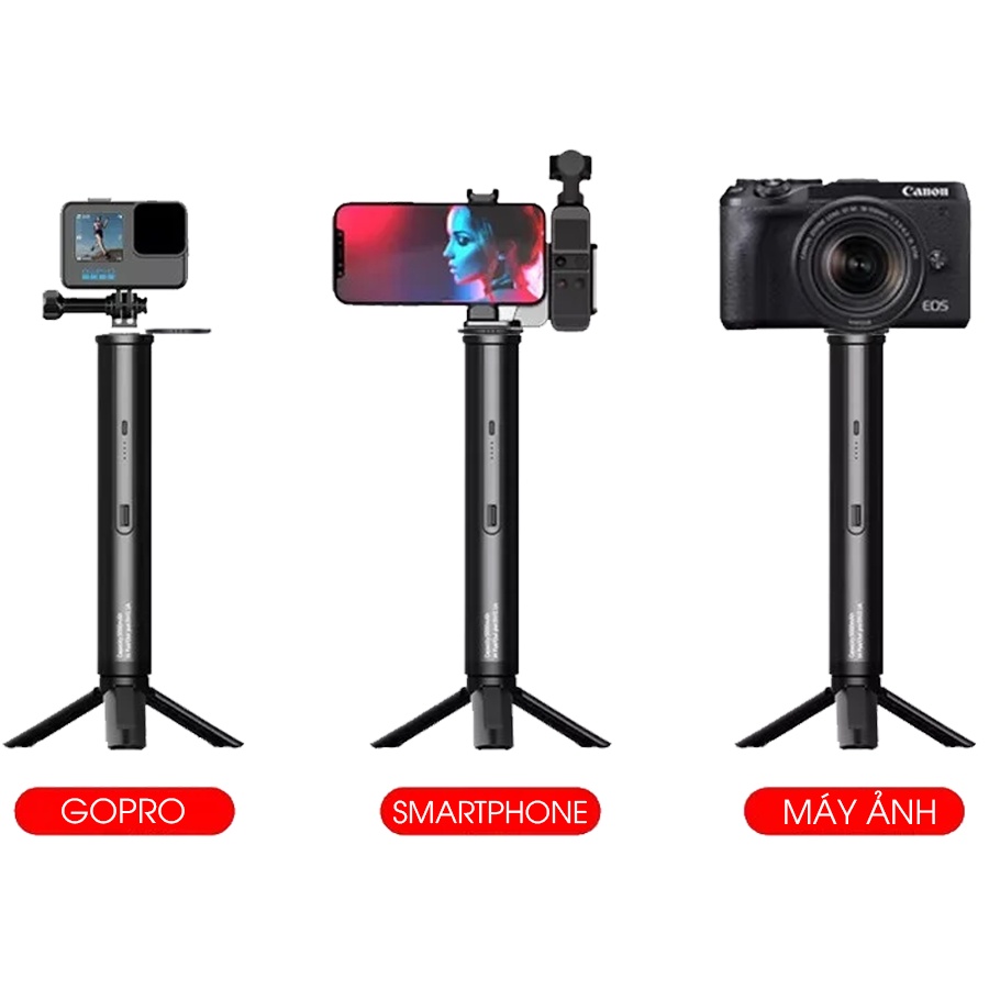 UURIG A0010  - Chân Tripod tích hợp pin dành cho GoPro/DJI Osmo Action 1/2