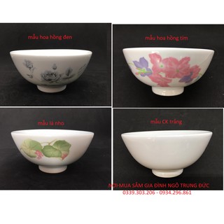 Bát cơm, chén cơm CK trắng- họa tiết