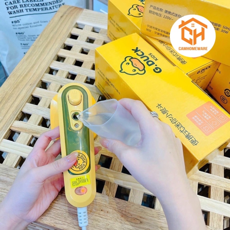 Bàn Ủi Hơi Nước G.Duck Kids VỊT VÀNG, Bàn Là Hơi Nước Cầm Tay Mini