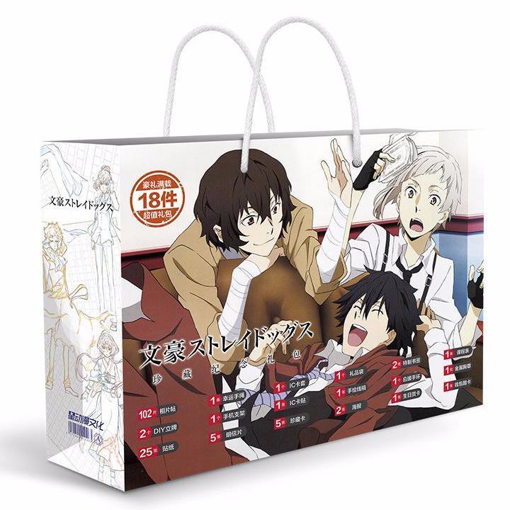 (new) Túi quà Bungou Stray Dogs Văn hào lưu lạc hình chữ nhật chibi anme album ảnh