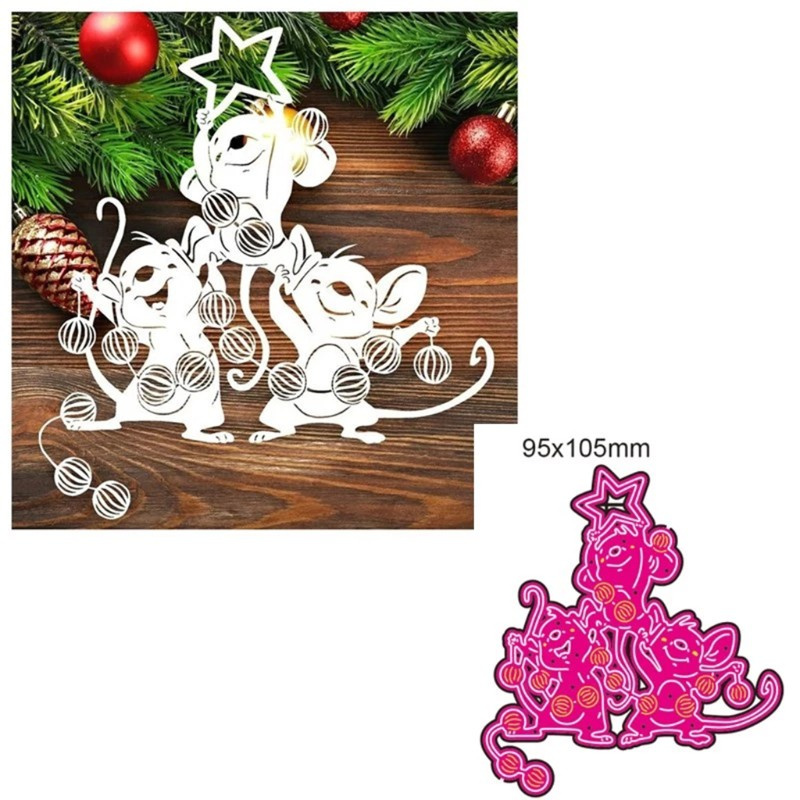 HO Mouse Metal Cutting Dies Stencil Scrapbooking DIY Album Stamp Paper Card Embossing Decor