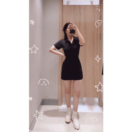 Váy Body Cổ Polo Tay Ngắn Màu Trơn Cực Hot, Dễ Mặc | BigBuy360 - bigbuy360.vn