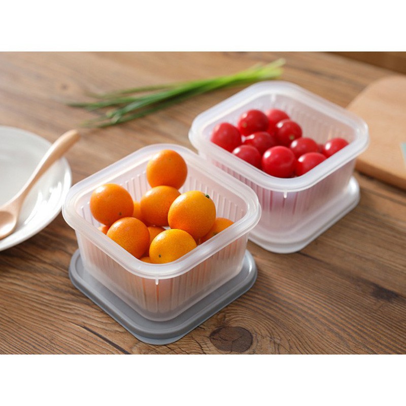 Hộp nhựa đựng thực phẩm tủ lạnh hình tròn vuông giao hình ngẫu nhiên MIIBOOSHI 9472586432
