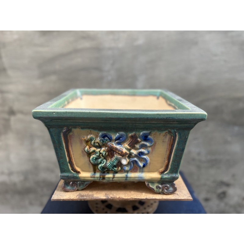 Vuông tứ bửu chậu gốm Biên Hoà inbox chọn màu