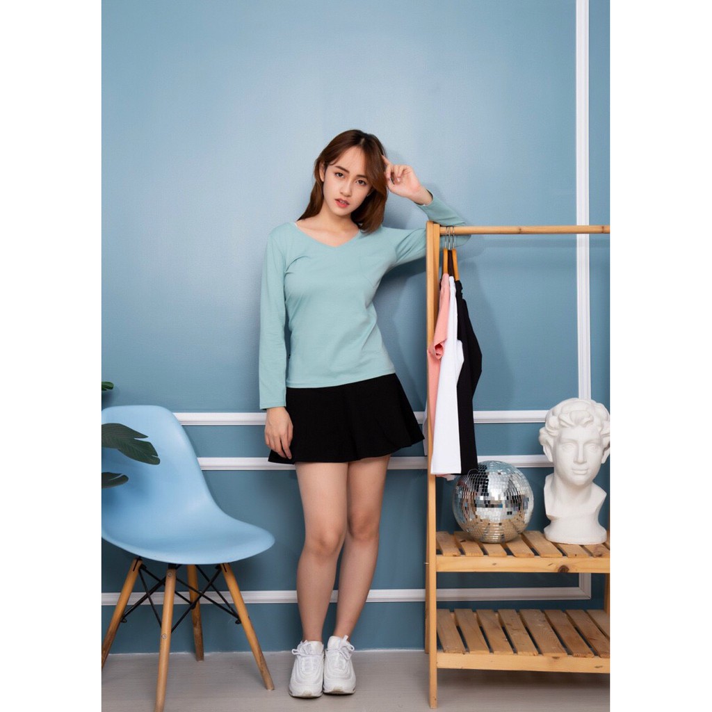 Áo Thun Nữ Tay Dài Cổ Tim bigsize