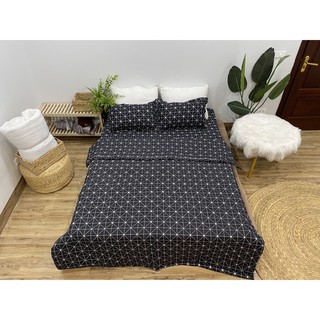 Trọn bộ chăn ga gối hè thu 5 món - kẻ đen