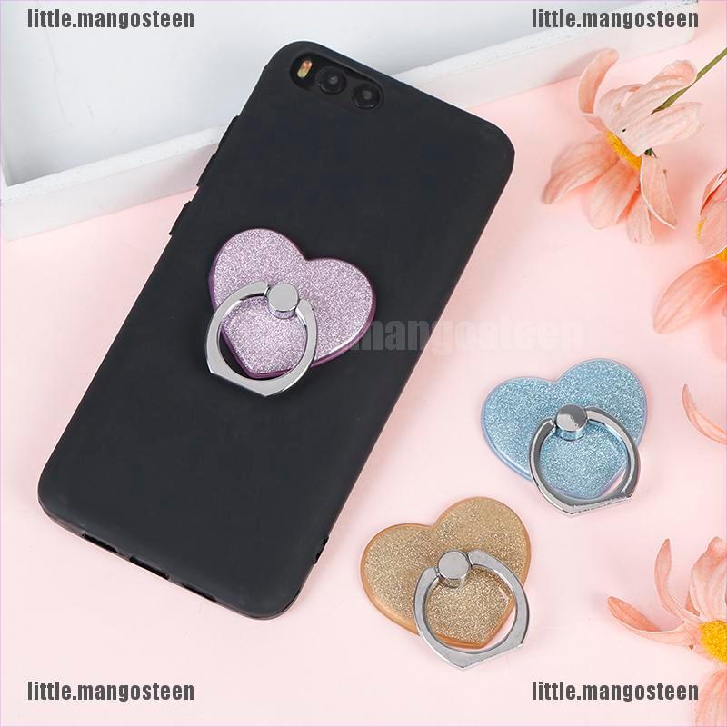 [Mango] Universal heart glitter finger ring mobile phone smartphone stand holder