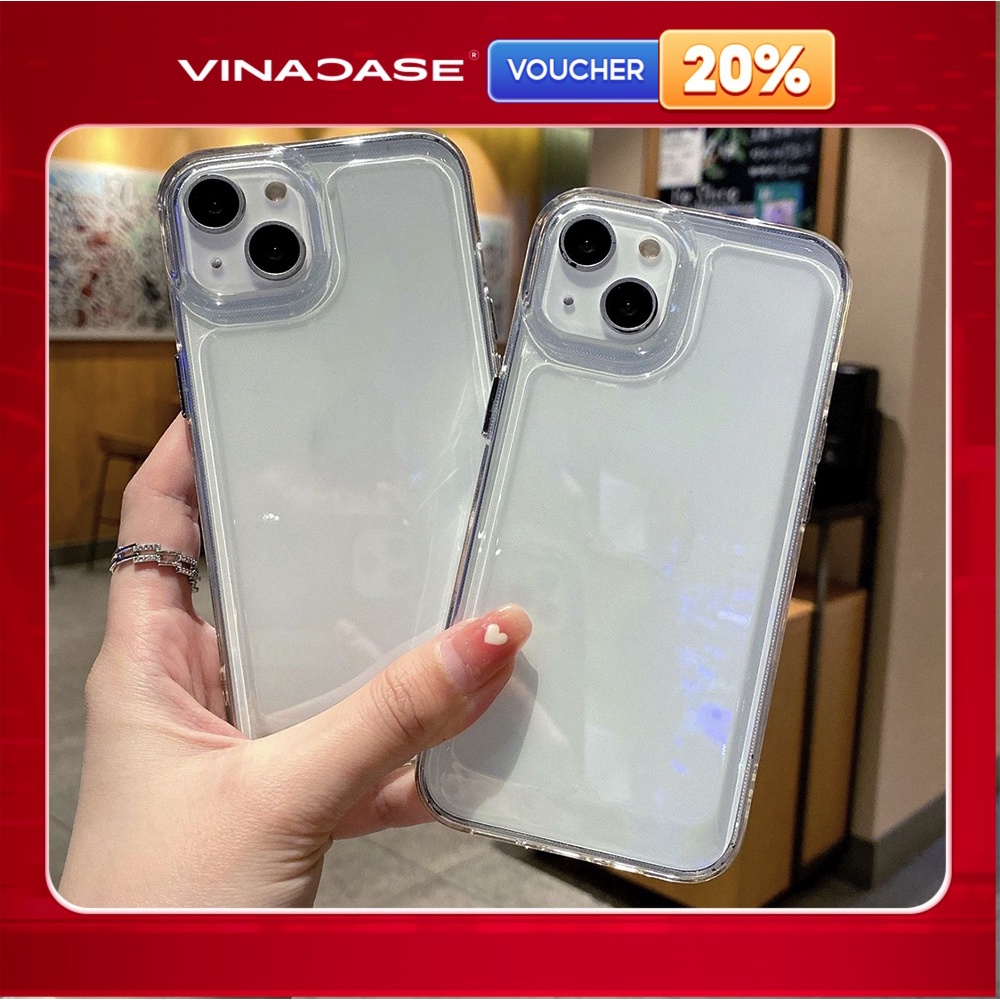 Ốp lưng Vina Case Iphone 6G/7 Plus/7G/8G/X/Xs/12/....dẻo trong Space viền camera cạnh vuông