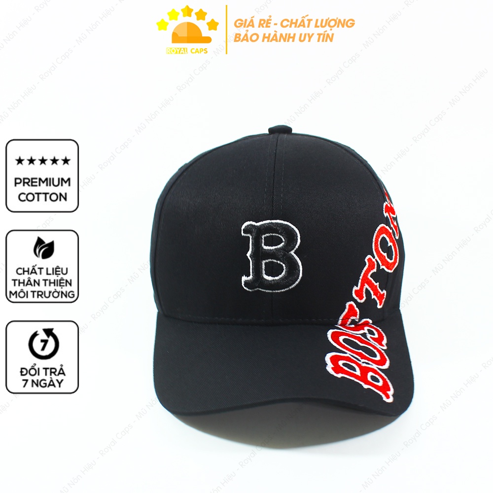 Mũ Lưỡi Trai Nón Lưỡi Trai Nam Nữ B Boston Vải Kaki Cotton Hàn - Royal Caps