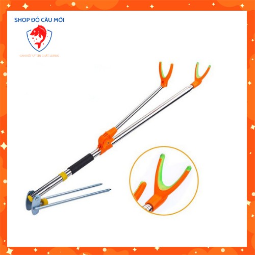 Chống cần câu tay, chống cần cầu đơn chất liệu inox dài 2m1