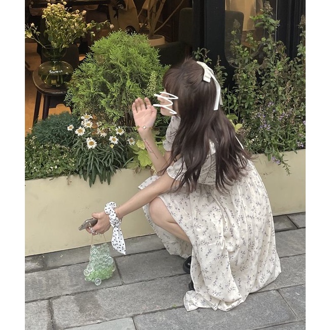 Đầm Voan Tay Phồng Thời Trang Pháp Thanh Lịch Cho Nữ