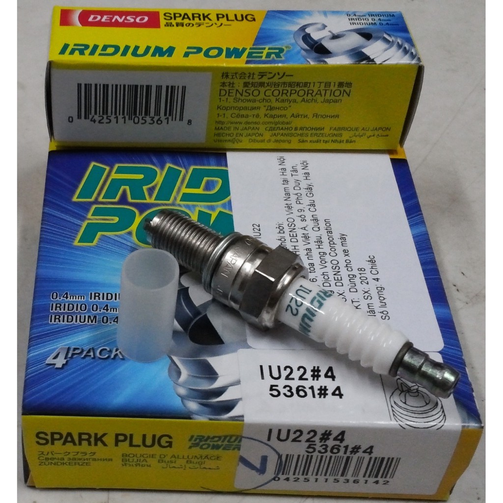 VBL2021 - Combo Chính hãng 100% - Bugi DENSO Iridium Power IU22 , IU24 , IU27 chân dài dành cho xe m