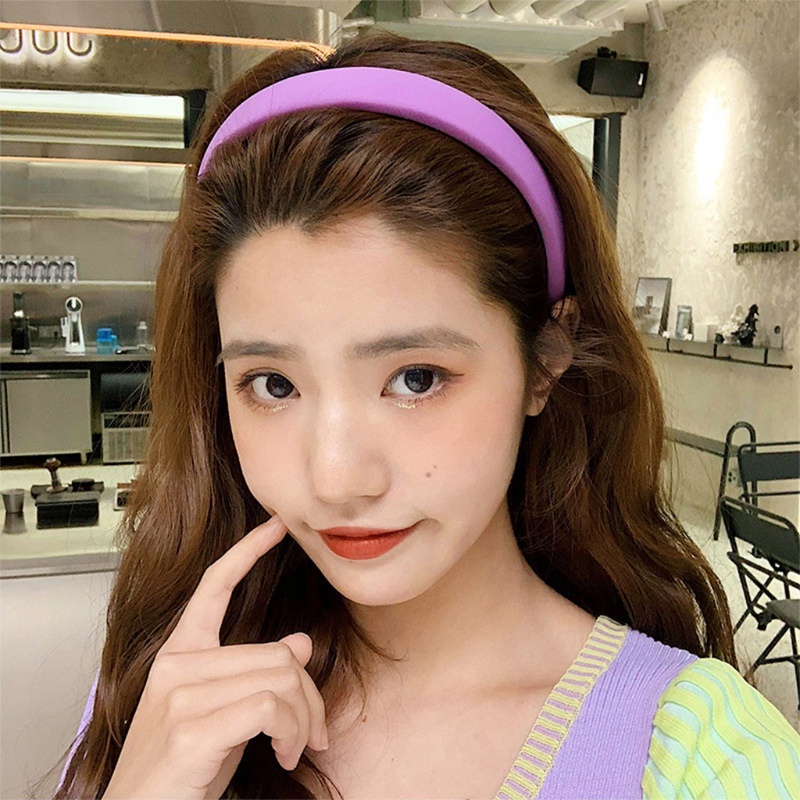 Băng Đô Cài Tóc Chống Trượt Màu Sắc Trơn Phong Cách Hàn Quốc Thời Trang Bốn Mùa