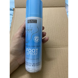 Xịt khử mùi chân hiệu quả Beauty Formulas dạng chai 150ml