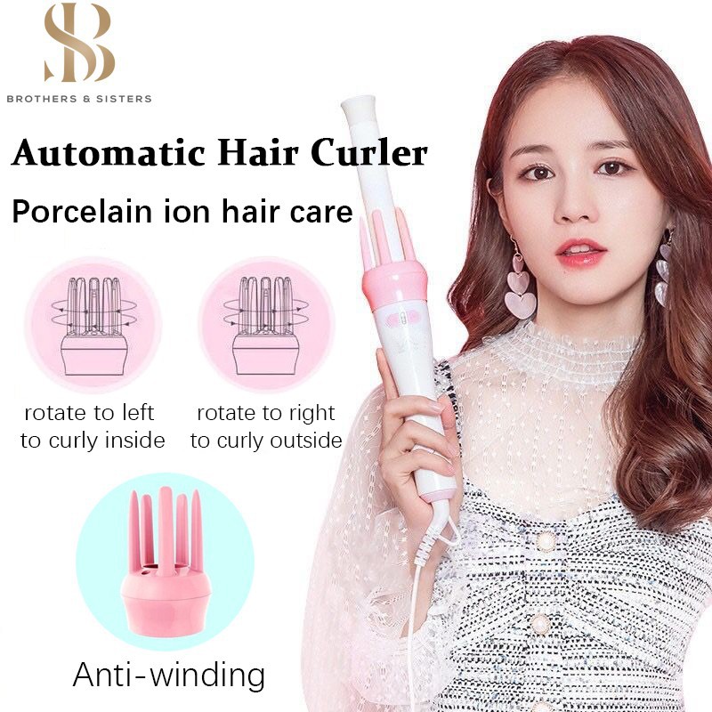 【Sẵn sàng】 Máy uốn tóc tự động bằng gốm sắt Máy uốn tóc chuyên nghiệp Salon tạo kiểu tóc Máy uốn tóc tự động Vogue uốn tóc