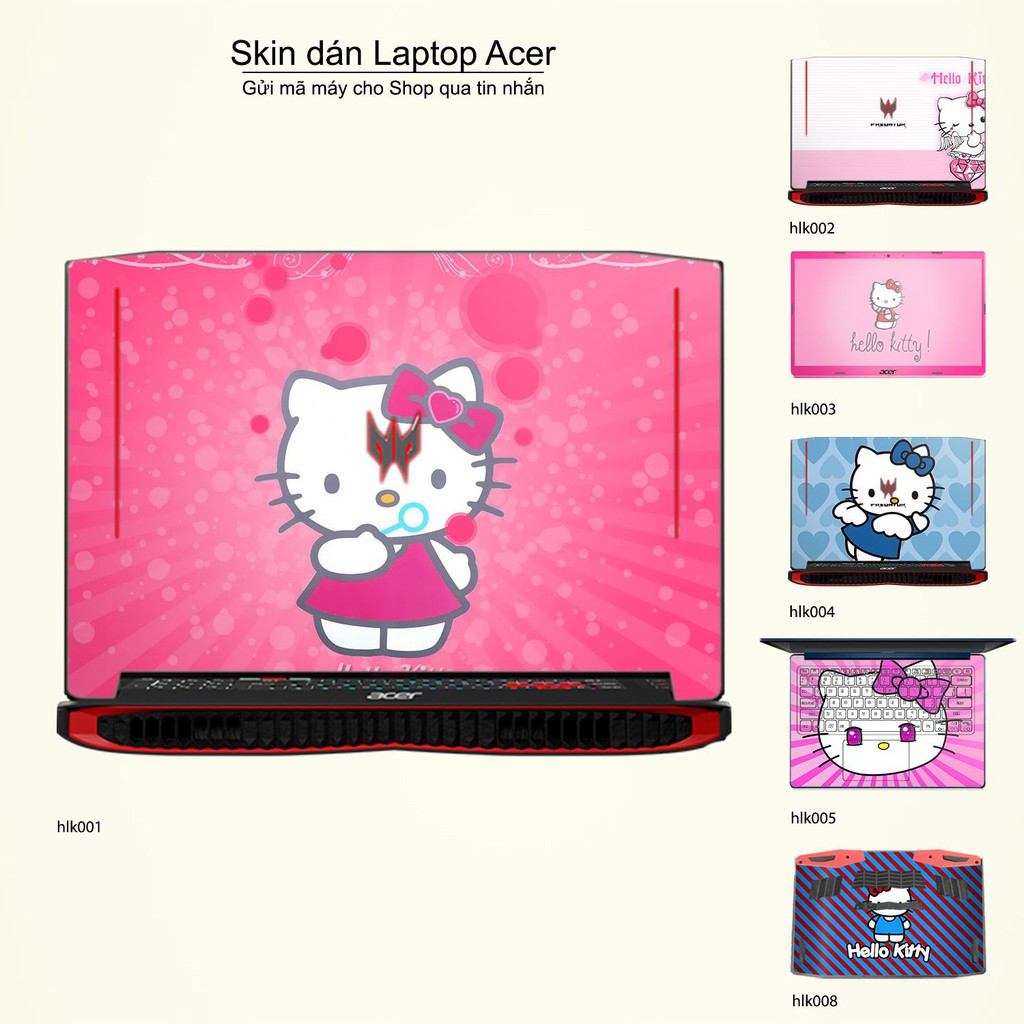 Skin dán Laptop Acer in hình Hello Kitty (inbox mã máy cho Shop)