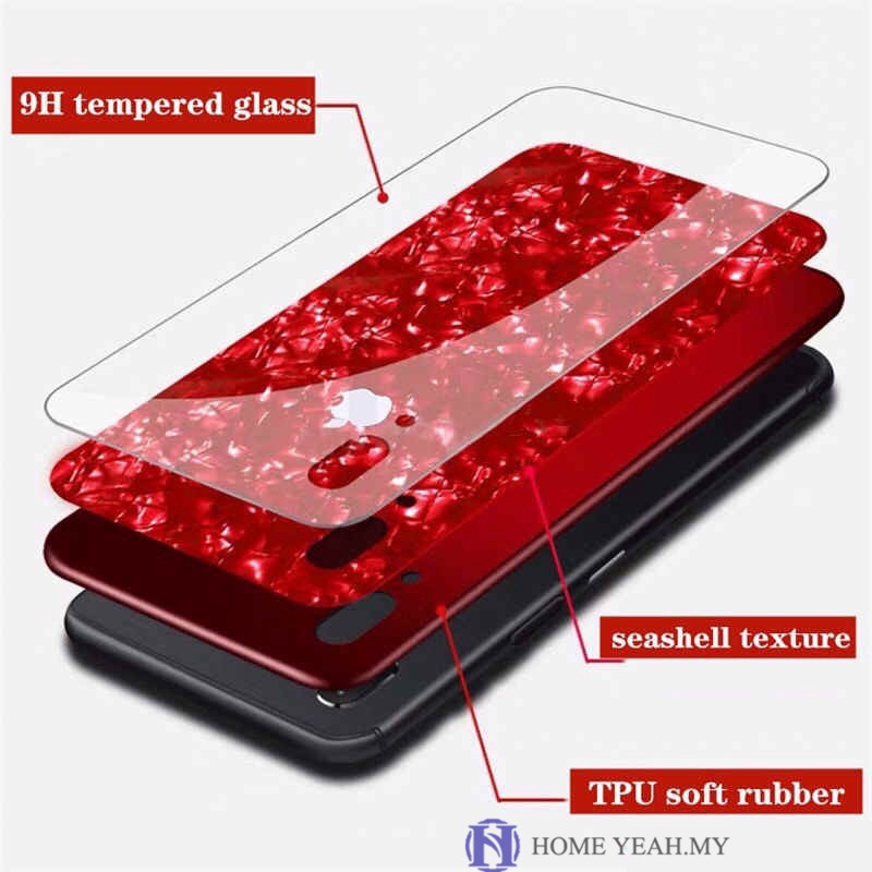 Ốp điện thoại kính cường lực họa tiết đá hoa cương cho iPhone 11 Pro Max X Xr 6 6s 7 8 plus XS MAX | BigBuy360 - bigbuy360.vn