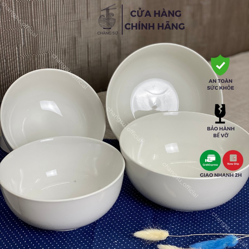 bát ô tô to đựng canh sứ dày dặn khum kiểu hàn quốc - CHÀNG SỨ