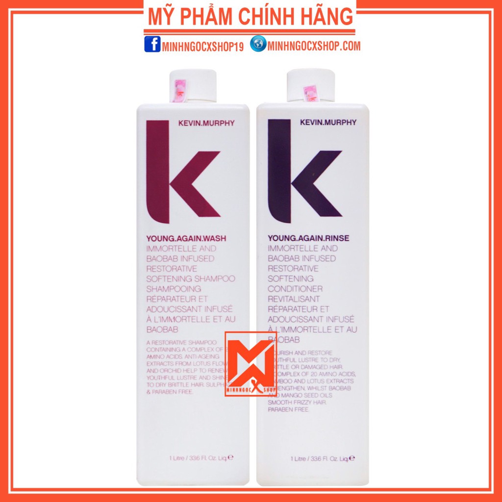 ✅[ KEVIN MURPHY ] DẦU GỘI XẢ TRẺ HÓA TÓC KEVIN MURPHY YOUNG AGAIN 1000ML CHÍNH HÃNG