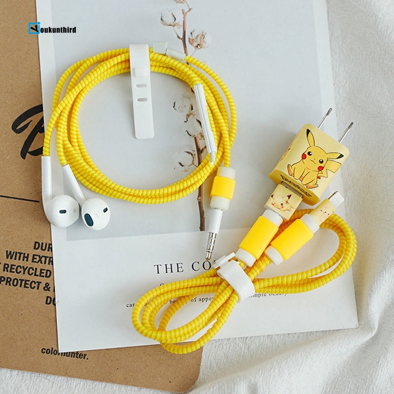 Bộ Phụ Kiện Bảo Vệ Dây Cáp Sạc Và Tai Nghe Cho Iphone 7 / 8 / X