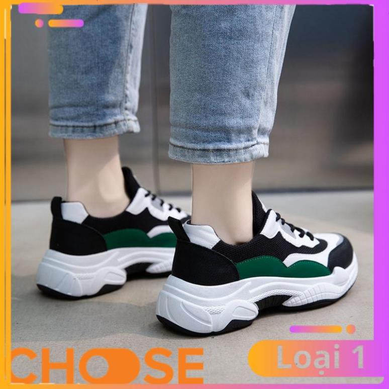 [Bản Mới Nhất] Giày Sneaker Nữ Choose Thể Thao Đế Độn 5cm Họa Tiết Phản Quang Phối Màu Đen Xanh Rêu Đẹp Mắt G29K9 | BigBuy360 - bigbuy360.vn