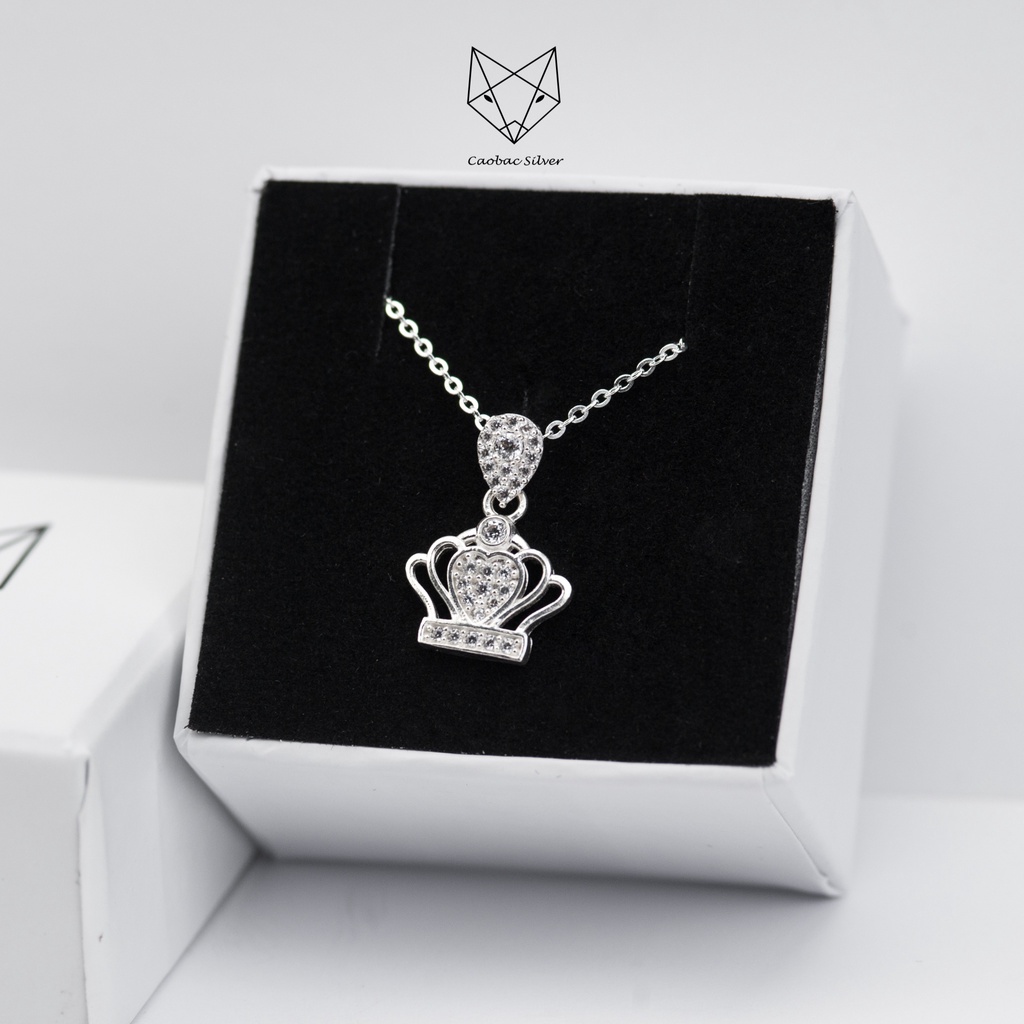 Dây Chuyền Bạc Ta Cao Cấp CaoBac Silver Vương Miện Sang Trọng Cho Bạn Gái