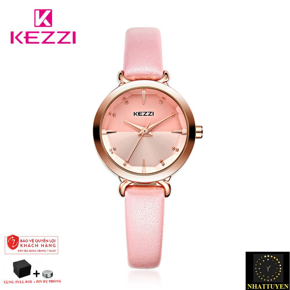 [ xả kho ] ĐỒNG HỒ NỮ KEZZI 1651 DÂY DA CAO CẤP, MẶT TRÒN, THIẾT KẾ HIỆN ĐẠI