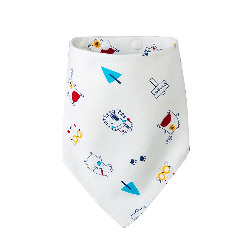 Yếm Trẻ Em 100% Cotton 2 Mặt Hình Tam Giác Hoạt Hình Dễ Thương