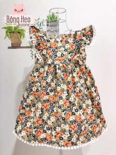 Đầm xoè hoa vintage cho bé