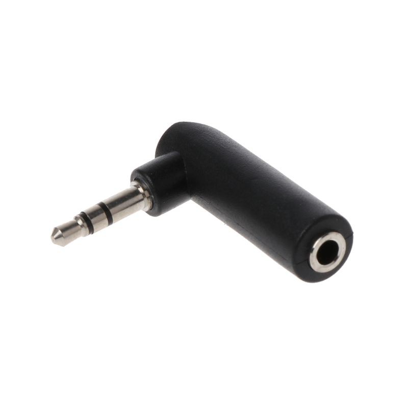 ❤❤ Gold jack 3.5mm 3 Pole 90 Degree Female to 3.5mm Male Audio Stereo Plug