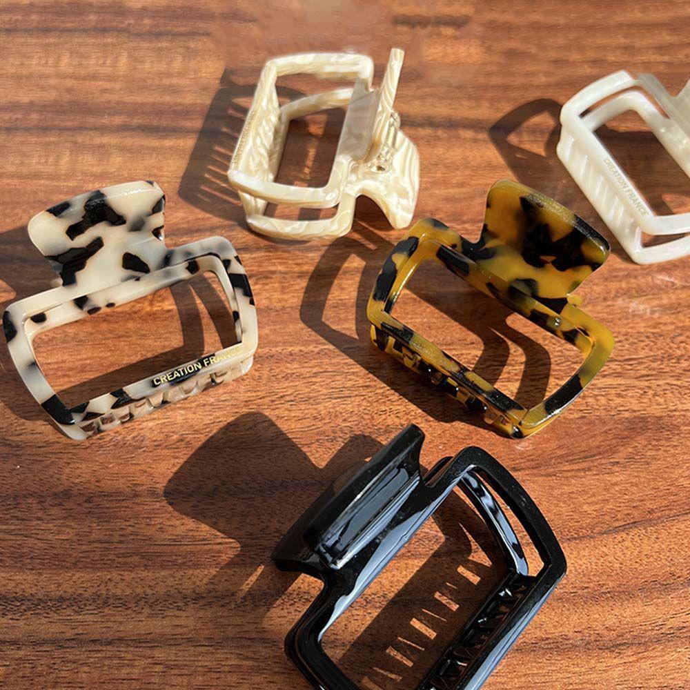 Kẹp Tóc Nhỏ Hình Vuông In Họa Tiết Da Báo Thanh Lịch Cho Nữ